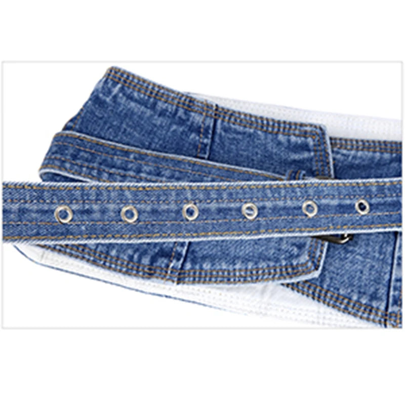 Denim color shapewear women Black nickel buckel Pin Slide buckel Belts for ladies Girdle
