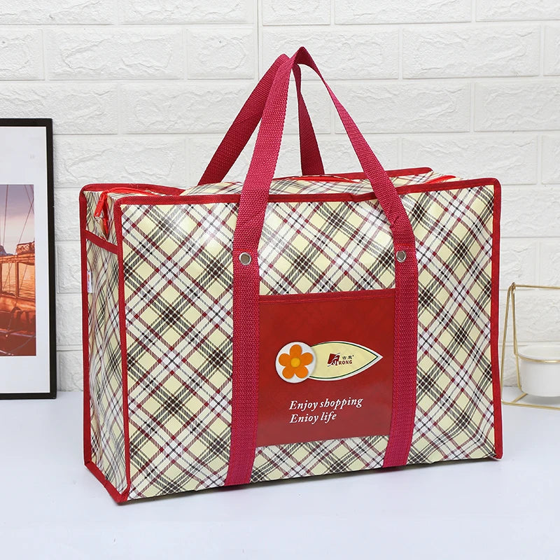 Oversized Duffle Moving House Storage Bag Woven Big Travel Quilt Clothes Waterproof Film Large Capacity Shipping Bag