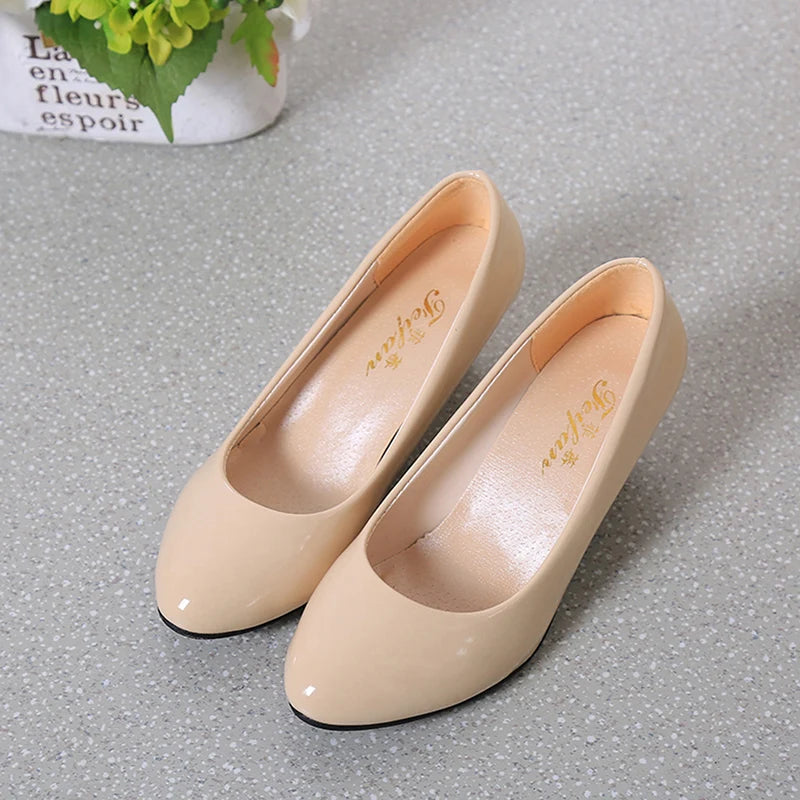 Female Pumps Nude Shallow Mouth Women Shoes Fashion Office Work Wedding Party Shoes Ladies Low Heel Shoes Woman Autumn