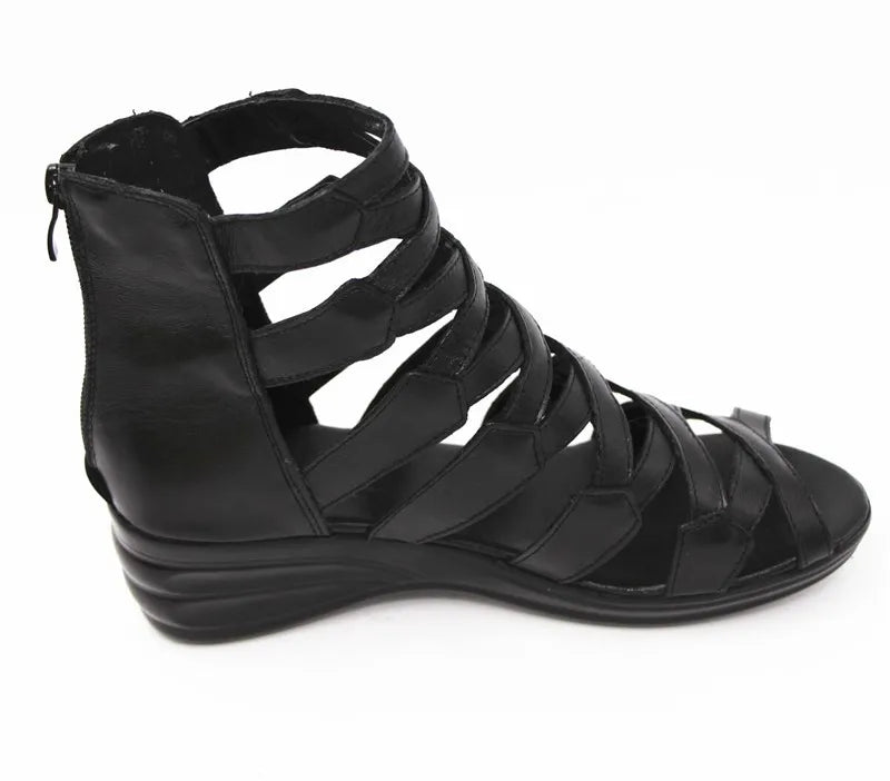 BEYARNE  summer Fashion sandals genuine leather soft outsole comfortable open toe wedges mother shoes flat sandals