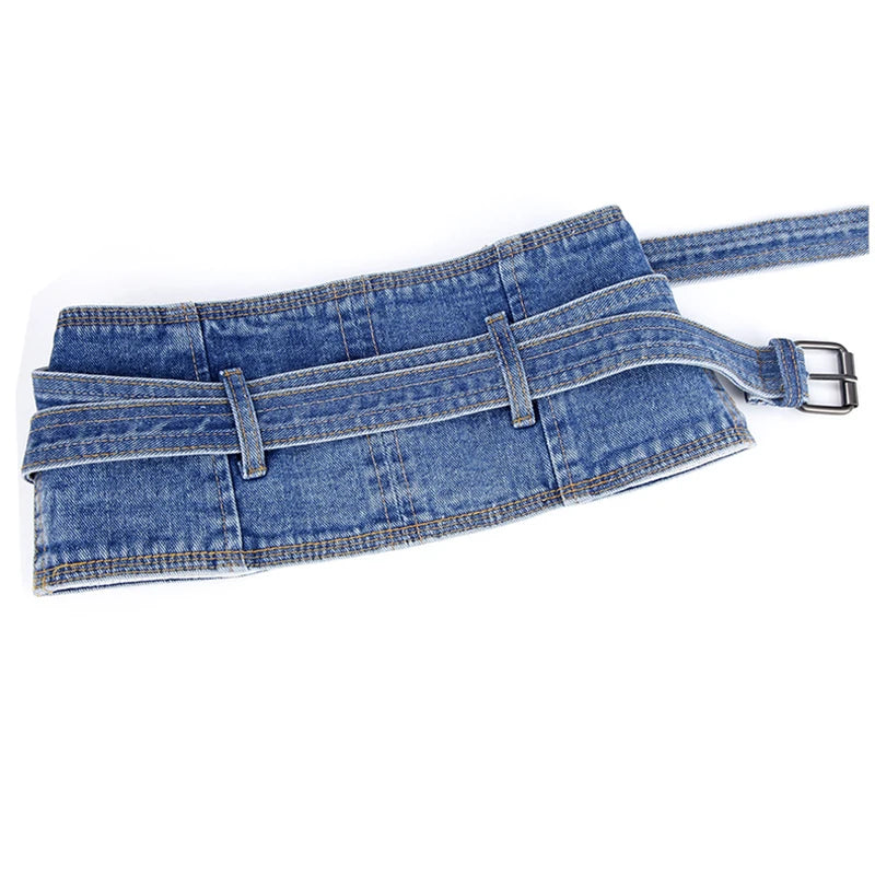 Denim color shapewear women Black nickel buckel Pin Slide buckel Belts for ladies Girdle