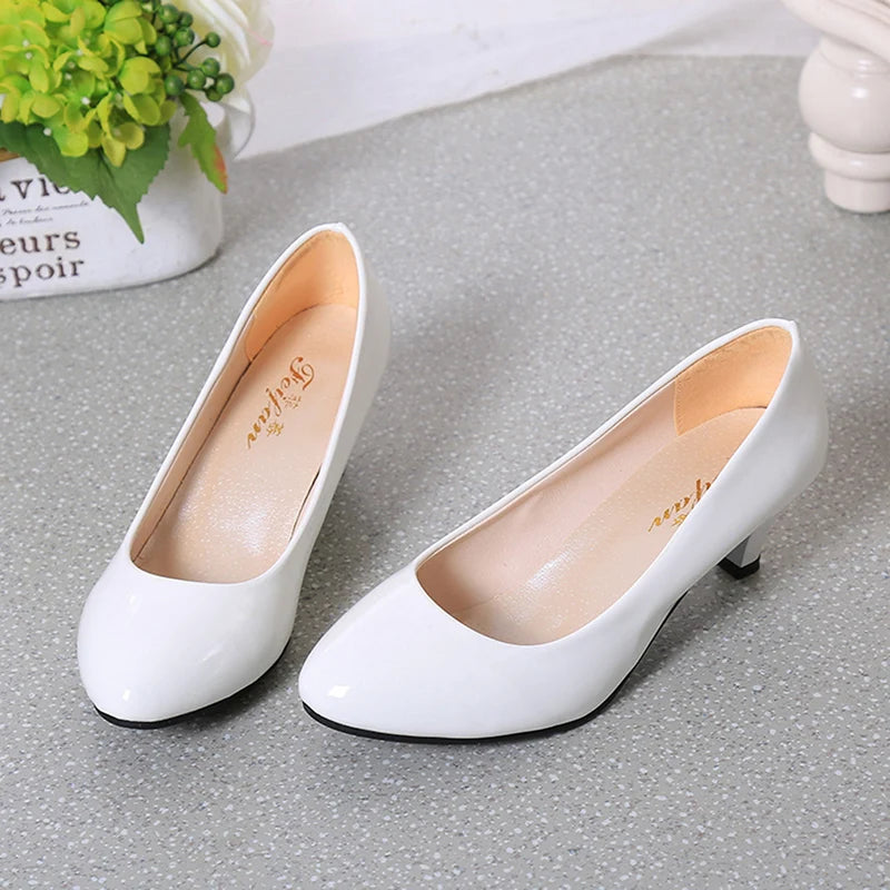 Female Pumps Nude Shallow Mouth Women Shoes Fashion Office Work Wedding Party Shoes Ladies Low Heel Shoes Woman Autumn