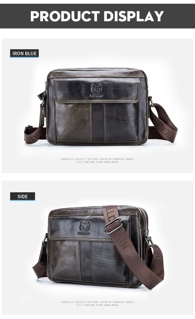 BULLCAPTAIN Genuine Leather Men's Crossbody Bag Large Capacity Casual Multifunctional Handbag A Fashion Business Briefcase