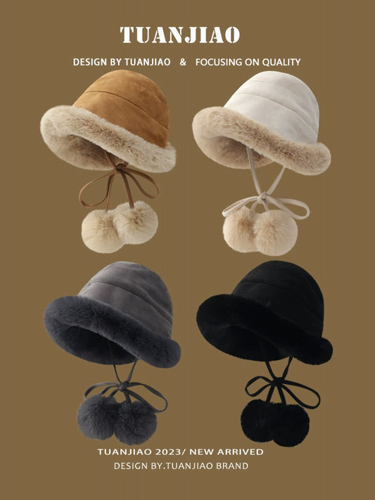 Furry Women's Winter Fleece-lined Thickened Northeast Fisherman Hat
