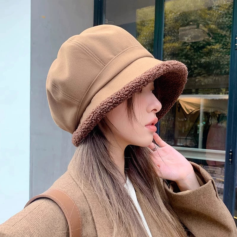 Women's Winter Fleece-lined Thickened Big Head Circumference Furry Hat