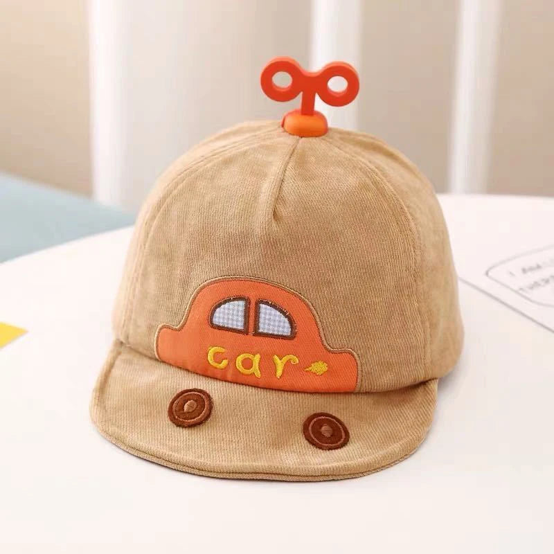 Spring Autumn Thick Cotton Children Duck Tongue Hat Cute Cartoon Car Baby Peaked Caps Boys Girls Fashion Baseball Hat Kids Visor