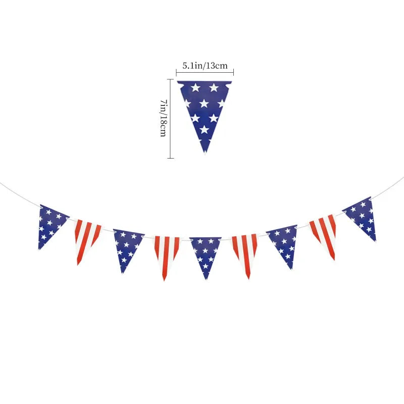 Independence Day Party Photo Props Spiral Pendant I Love USA Banner Balloon July 4th Day Christmas New Year Party Decoration