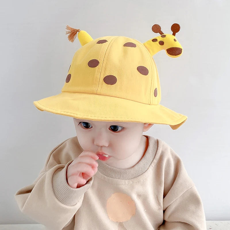 Niedlichen Cartoon Baby Eimer Hut Jungen Mädchen Im Freien Sonnenschirm Fischer Kappe Baumwolle Atmungsaktiv Kinder Becken Kappe Kinder Sonnenblenden 아기모자
