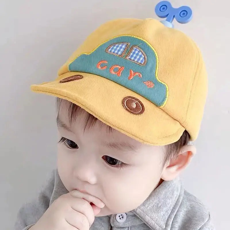 Spring Autumn Thick Cotton Children Duck Tongue Hat Cute Cartoon Car Baby Peaked Caps Boys Girls Fashion Baseball Hat Kids Visor
