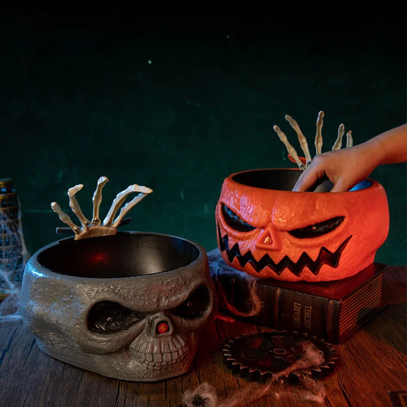 Halloween Electric Ghost Hand Candy Bowl Scary Decor Haunted House Party Prop Prank Costume Accessory