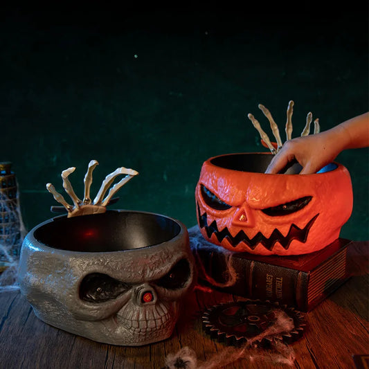 Halloween Electric Ghost Hand Candy Bowl Scary Decor Haunted House Party Prop Prank Costume Accessory