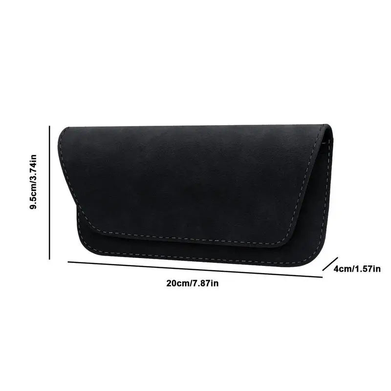Car Sunglasses Box Magnetic Glasses Storage Holder Car Sun Visor Organizer Leather Sunshade Storage Bag Car Accessories