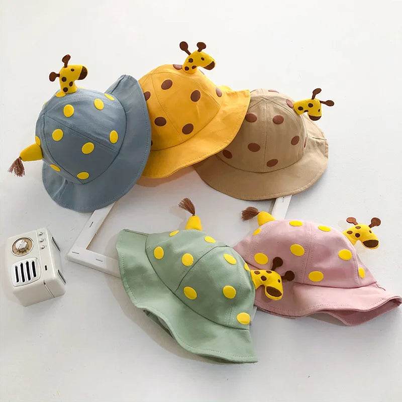 Niedlichen Cartoon Baby Eimer Hut Jungen Mädchen Im Freien Sonnenschirm Fischer Kappe Baumwolle Atmungsaktiv Kinder Becken Kappe Kinder Sonnenblenden 아기모자