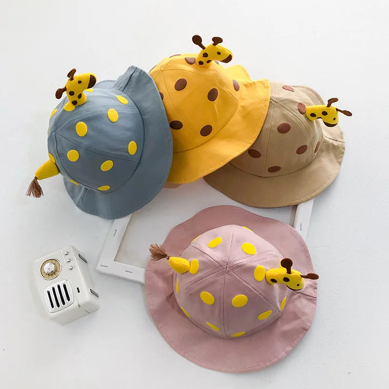 Niedlichen Cartoon Baby Eimer Hut Jungen Mädchen Im Freien Sonnenschirm Fischer Kappe Baumwolle Atmungsaktiv Kinder Becken Kappe Kinder Sonnenblenden 아기모자