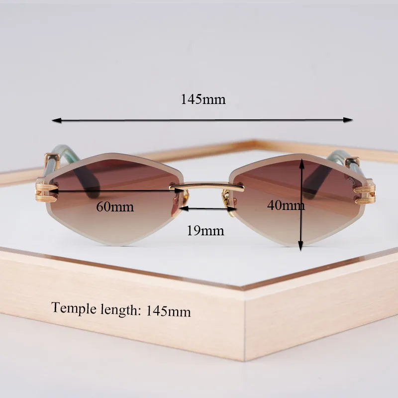 Special Designer Rimless Women's Sunglasses Polygon Luxury Alloy High Quality Brand Men Fashion New Arrival Classical UV400 Z106
