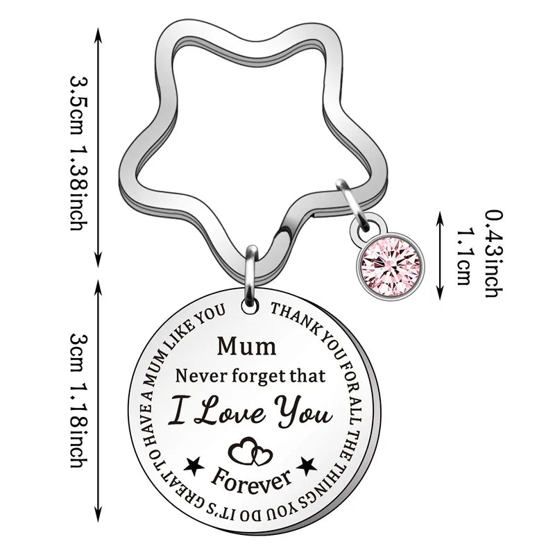 Mother's Day Mum Mother Daughter KeyChain Key Ring Stainless Steel Women Jewelry Accessories Fashion Pendant Gifts Forever