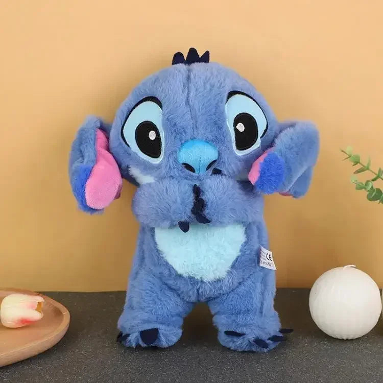 Stitch Plush Doll with Breathing Light & Music - Pink Angel Calming Sleep Aid Toy, Cute Gift for Baby Kids Christmas Birthday