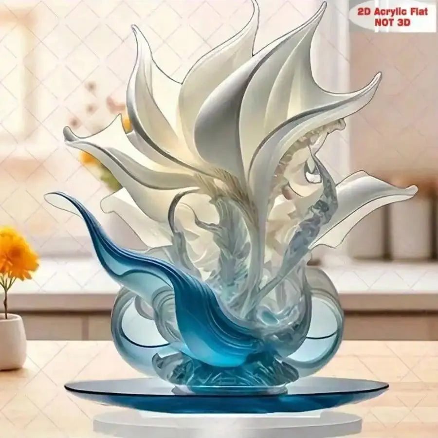 1 piece of elegant lily vase home and office decoration ornaments, white and blue designed dining table decorations