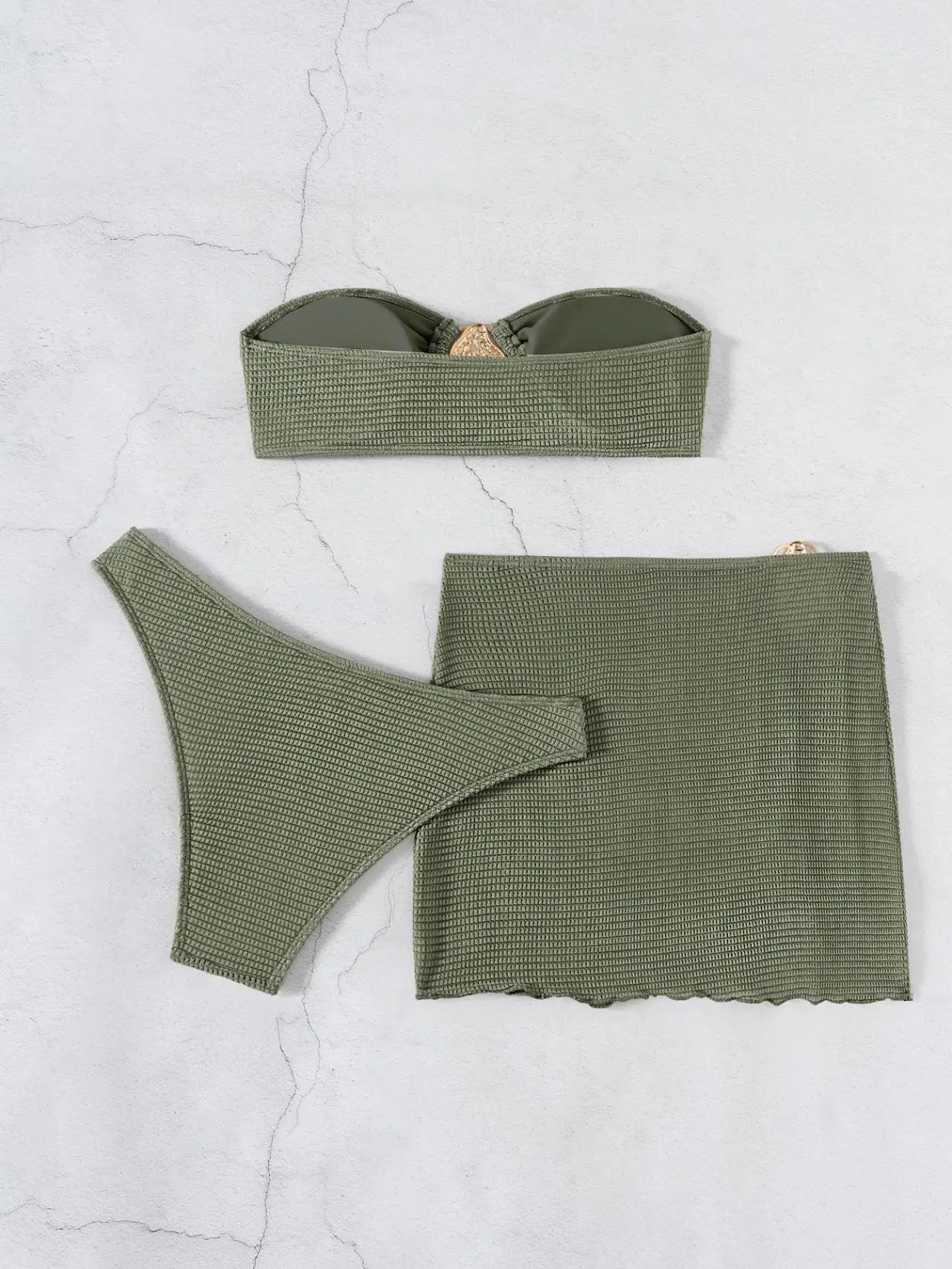 2025 New Bikini Baby Hot Spring Resort Beach Three Piece Split Swimsuit Skirt Bikini
