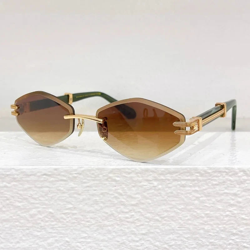 Special Designer Rimless Women's Sunglasses Polygon Luxury Alloy High Quality Brand Men Fashion New Arrival Classical UV400 Z106