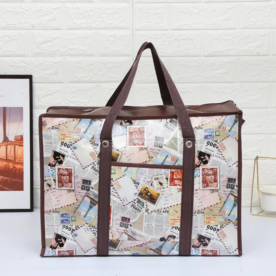 Oversized Duffle Moving House Storage Bag Woven Big Travel Quilt Clothes Waterproof Film Large Capacity Shipping Bag