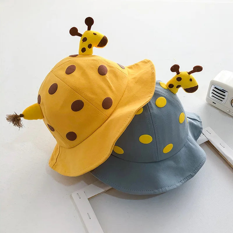 Niedlichen Cartoon Baby Eimer Hut Jungen Mädchen Im Freien Sonnenschirm Fischer Kappe Baumwolle Atmungsaktiv Kinder Becken Kappe Kinder Sonnenblenden 아기모자