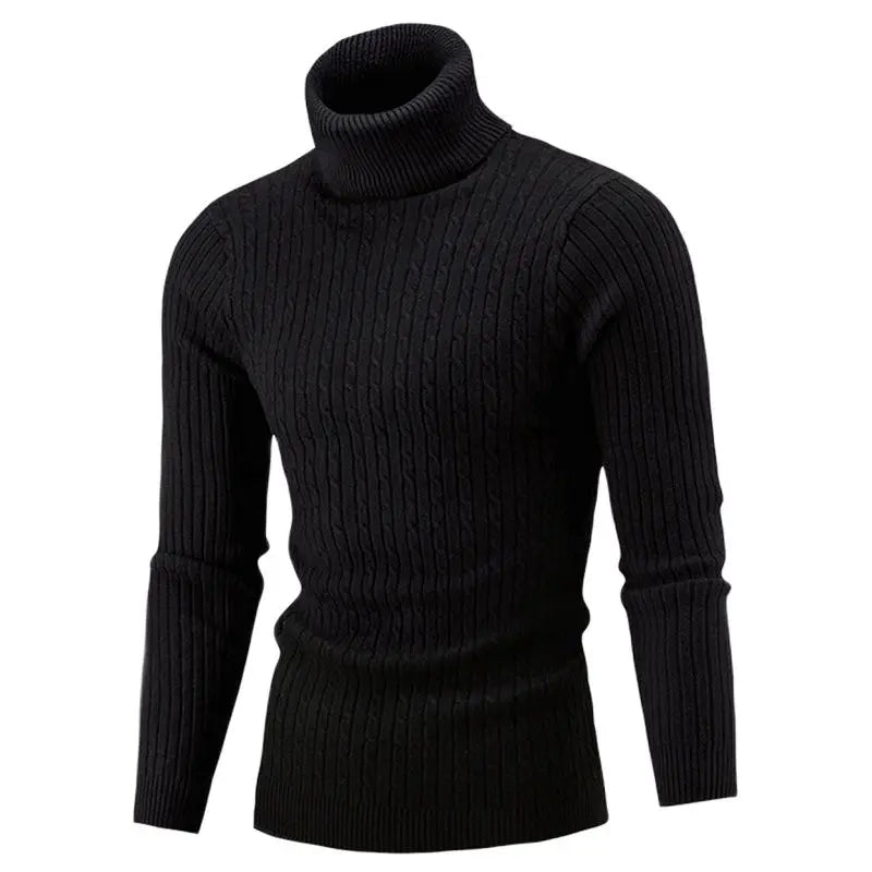 Men Warm Turtleneck Sweater Men's Roll neck Warm Knitted Sweater Keep Warm Men  Casual  Jumper Knit Woolen Sweater