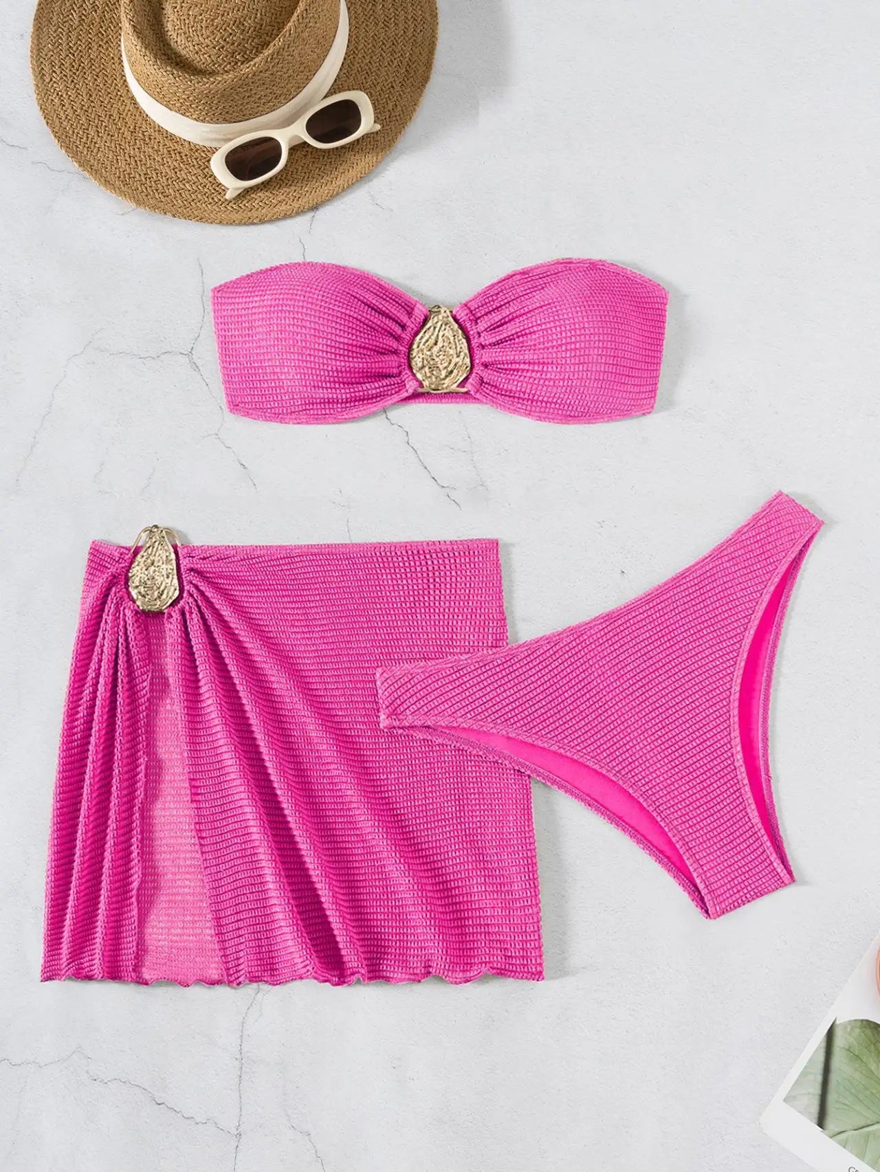 2025 New Bikini Baby Hot Spring Resort Beach Three Piece Split Swimsuit Skirt Bikini