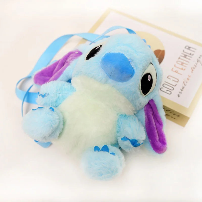 Lilo&Stitch Stitch Plush Backpack Blue Pink Cute Cartoon Skin Friendly Soft Outdoor Backpack Lightweight Children Birthday Gifts