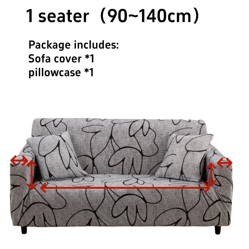 1pc Flower Printed Elastic Sofa Cover Antidirty Spandex Sofa Cover Furniture Protector for Bedroom Office Living Room Home Decor
