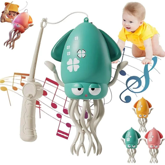 Electric Auto-Avoid Octopus with LED Lights Music Electric Crawling Octopus Toy Stress Relief Gift Octopus Interactive Robotics