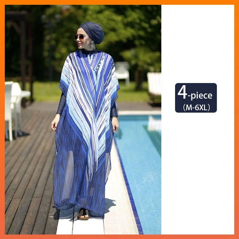 Burkini Cover Ups For Women Muslim Swimwear Modest Plus Size Swimsuit Swimming Suit  Islamic Fashion Long Sleeve Bathing Abaya