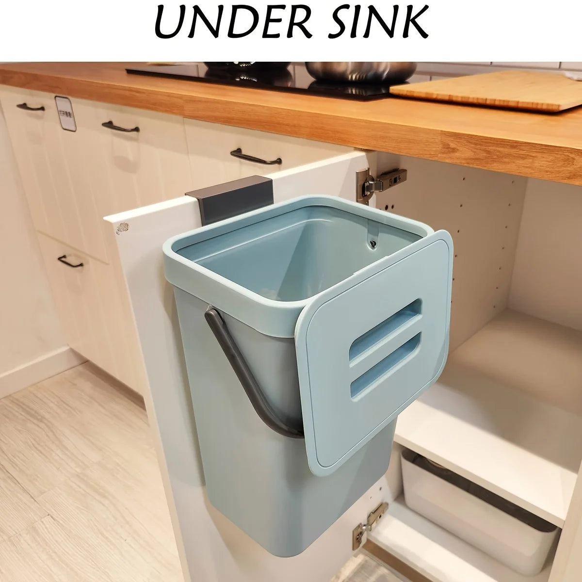 Space-Saving Quiet-Close Trash Can - 3/5L, Eco-Friendly Sealed Bin For Kitchen & Office, No Electricity Needed