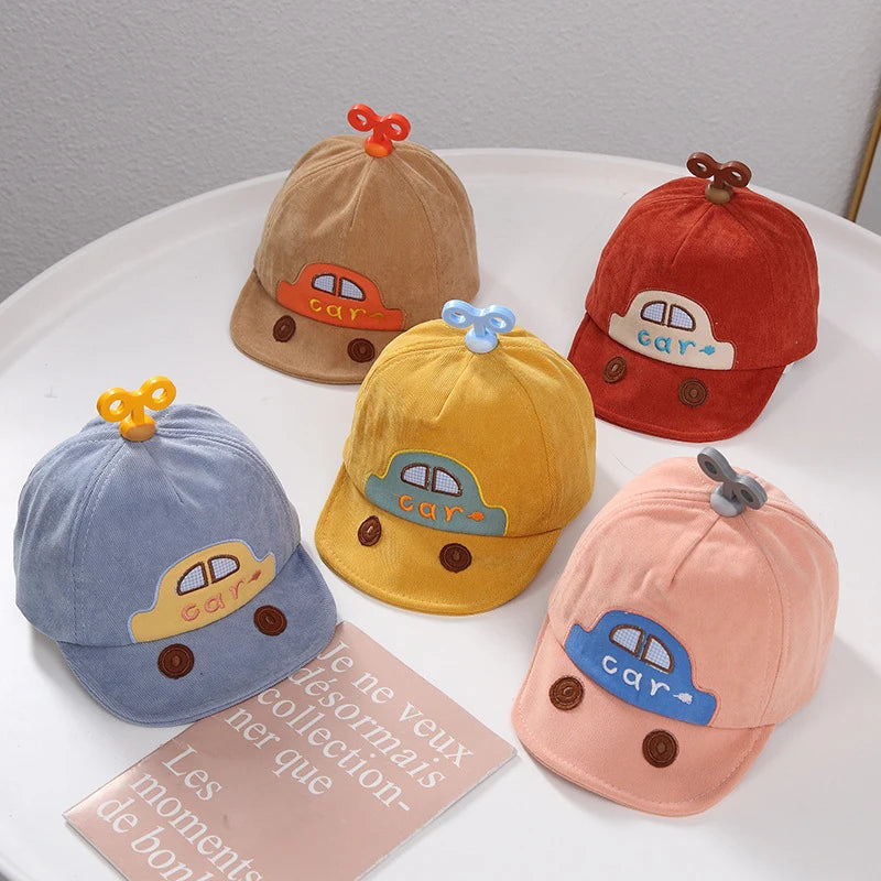Spring Autumn Thick Cotton Children Duck Tongue Hat Cute Cartoon Car Baby Peaked Caps Boys Girls Fashion Baseball Hat Kids Visor