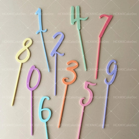 1pc Acrylic Creative Number 0-9 Cake Topper Plugin for Birthday Anniversary Party Cake Dessert Baking DIY Decoration