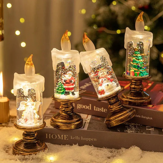 Christmas Decorations Candle Lights Candles Lights Angel Snowflake Crystal Ball Lights Creative Christmas Gifts Desktop Ornament