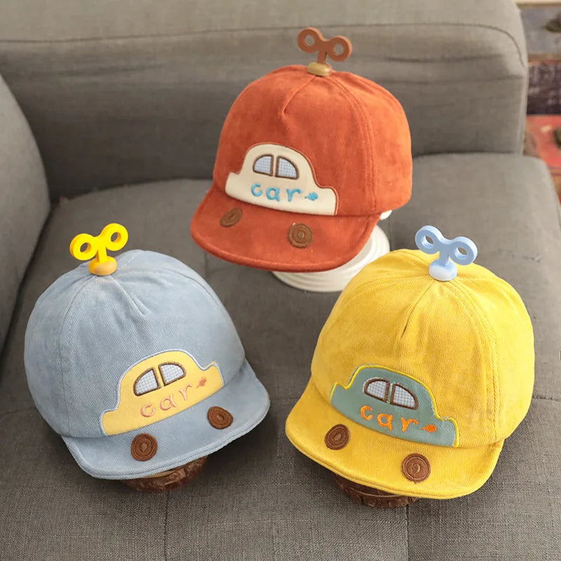 Spring Autumn Thick Cotton Children Duck Tongue Hat Cute Cartoon Car Baby Peaked Caps Boys Girls Fashion Baseball Hat Kids Visor
