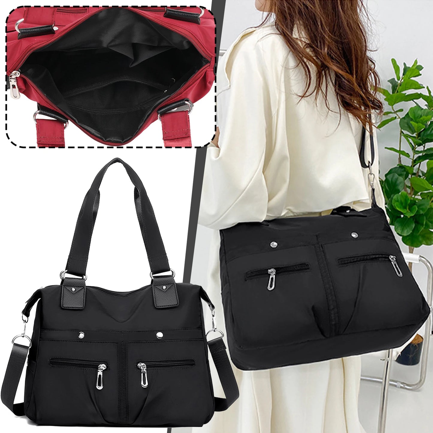Woman Vintage Handbag Casual Crossbody Shoulder Bag Nylon Waterproof Messenger Bags For Ladies Diagonal Bag Travel Purses