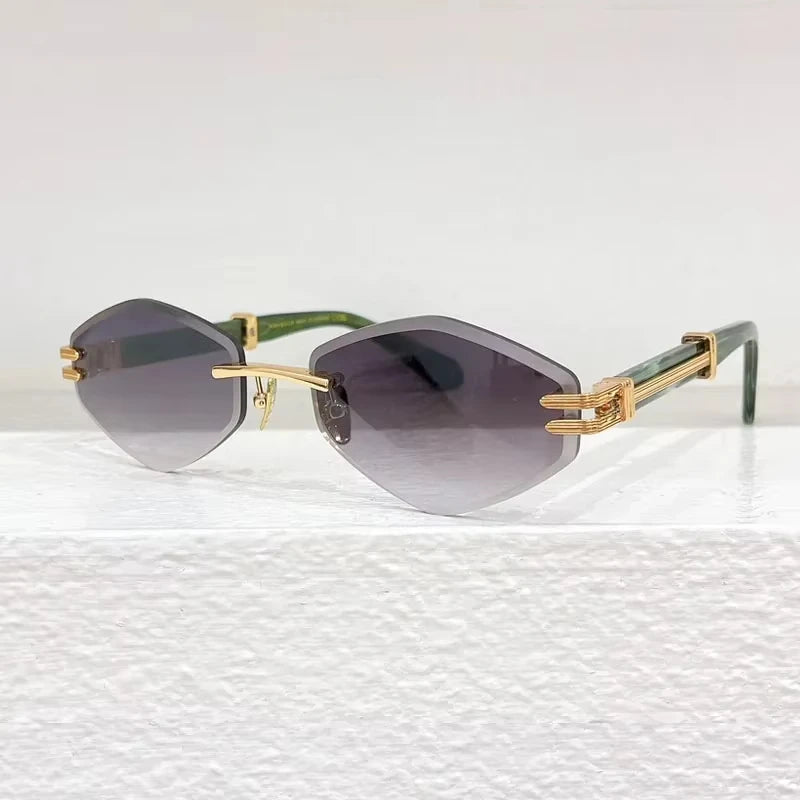 Special Designer Rimless Women's Sunglasses Polygon Luxury Alloy High Quality Brand Men Fashion New Arrival Classical UV400 Z106