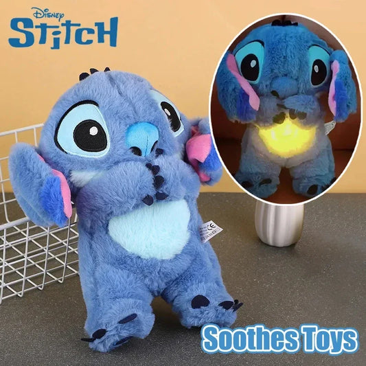 Stitch Plush Doll with Breathing Light & Music - Pink Angel Calming Sleep Aid Toy, Cute Gift for Baby Kids Christmas Birthday