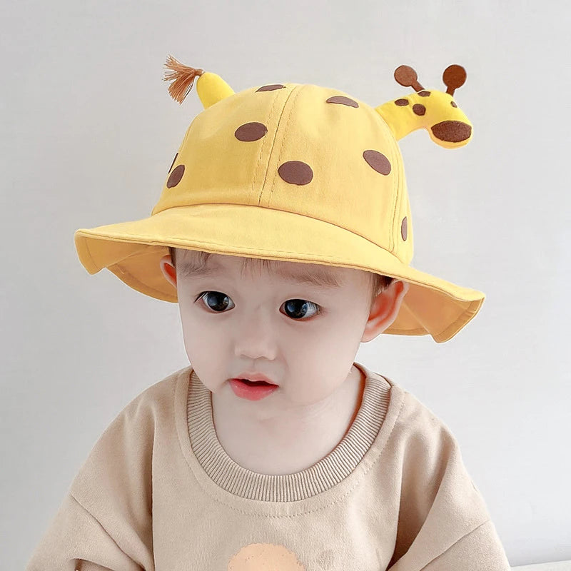 Niedlichen Cartoon Baby Eimer Hut Jungen Mädchen Im Freien Sonnenschirm Fischer Kappe Baumwolle Atmungsaktiv Kinder Becken Kappe Kinder Sonnenblenden 아기모자