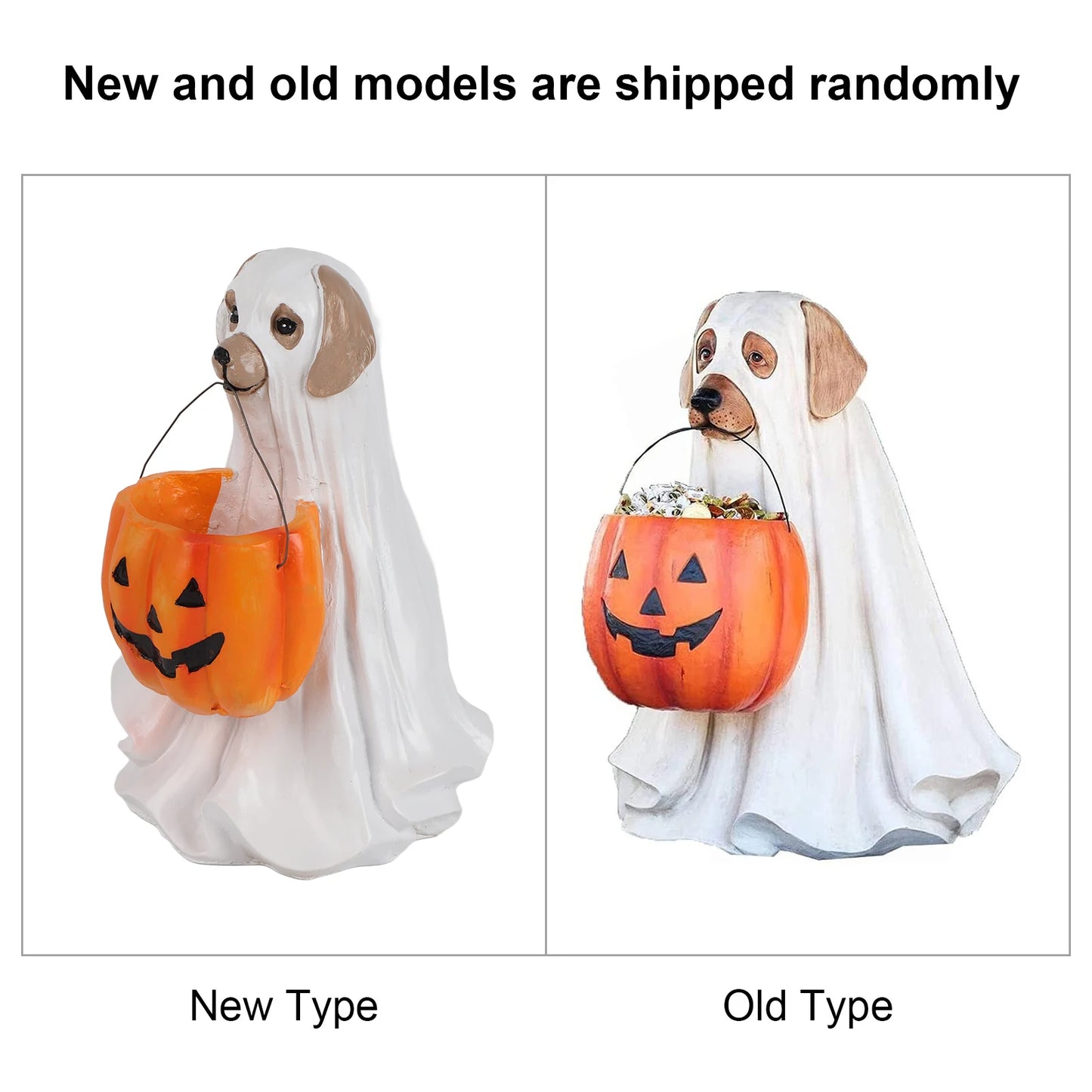 Halloween Dog Cat Ornaments with Candy Bowl Halloween Pumpkin Snack Bowl Stand for Trick Or Treat Indoor Outdoor Decorations