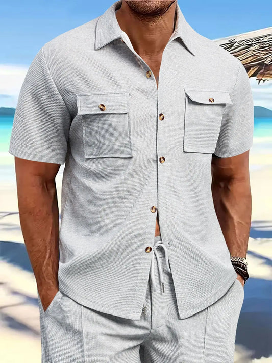 Men's shirt new outdoor men's short sleeve clothes casual jacket summer men's sportswear spring summer shirt mon