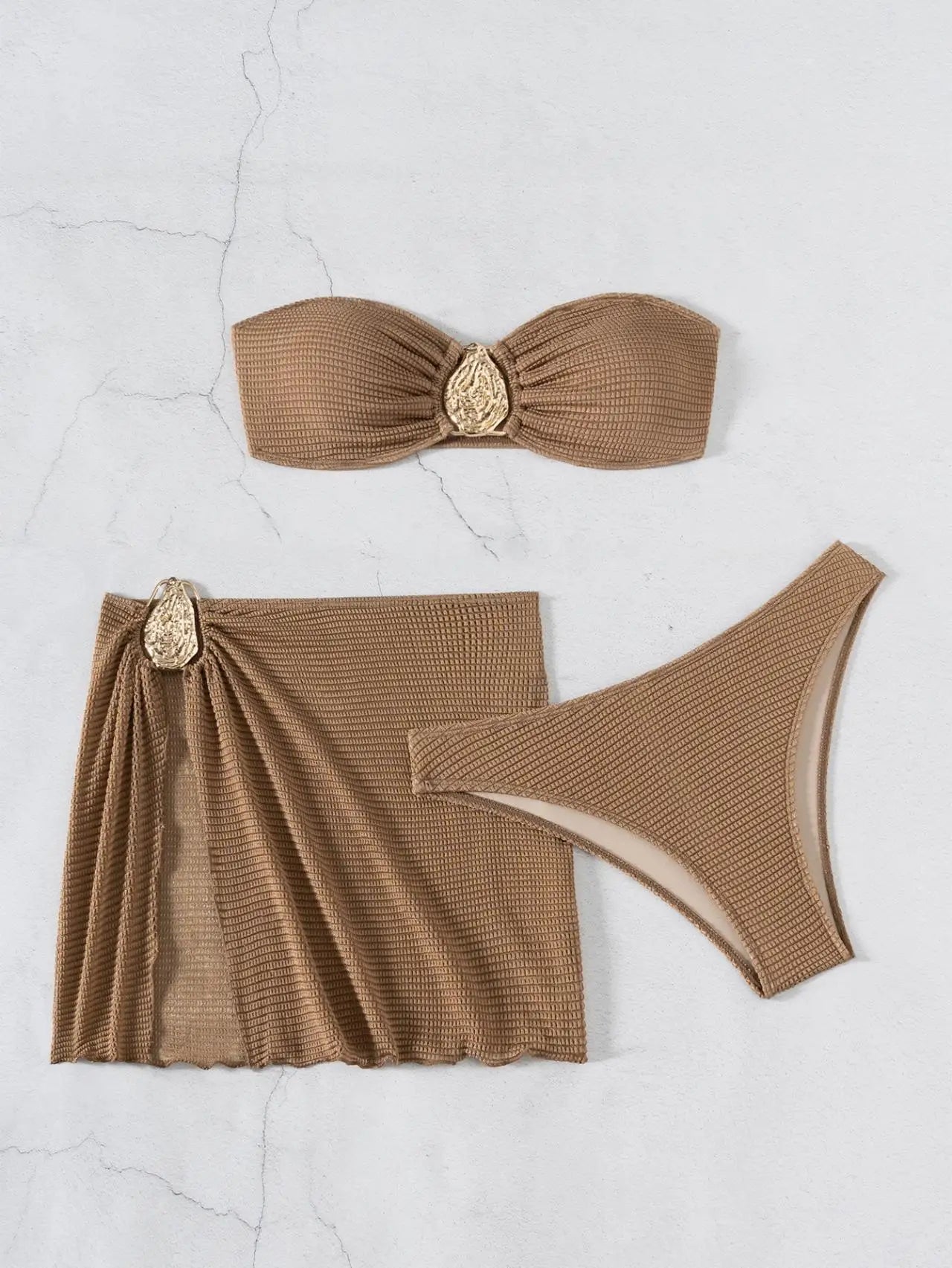 2025 New Bikini Baby Hot Spring Resort Beach Three Piece Split Swimsuit Skirt Bikini