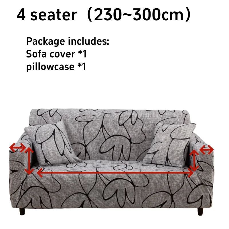 1pc Flower Printed Elastic Sofa Cover Antidirty Spandex Sofa Cover Furniture Protector for Bedroom Office Living Room Home Decor