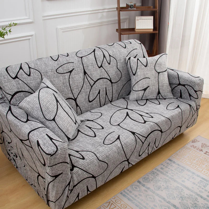 1pc Flower Printed Elastic Sofa Cover Antidirty Spandex Sofa Cover Furniture Protector for Bedroom Office Living Room Home Decor