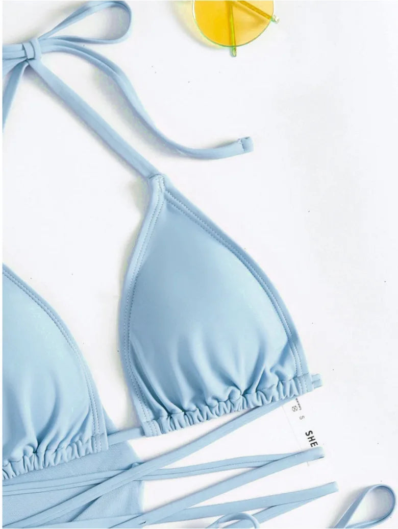 New Conservative Four Piece Solid Color Tassel Hoodie, Mesh Skirt, Bikini Swimsuit for Women