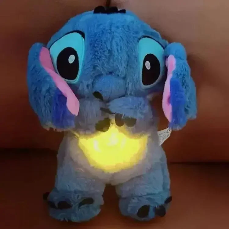 Stitch Plush Doll with Breathing Light & Music - Pink Angel Calming Sleep Aid Toy, Cute Gift for Baby Kids Christmas Birthday