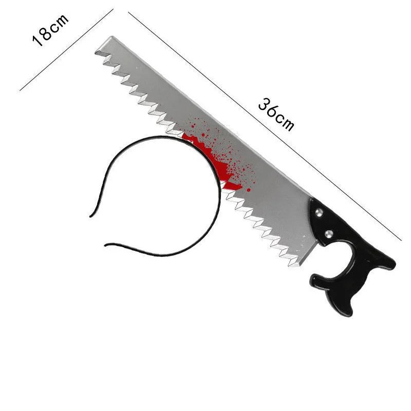 Halloween Hair Hoop Horror Blood Fake Ax Saws Knife Gothic Headband Halloween Party Masquerade Cosplay Prop Decor Accessories