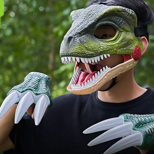 Funny Parties Dinosaur Mask With High Simulation Accuracy Costume Mask Halloween Dino Mask Cosplay Dark green